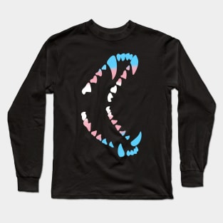 Pride Wolf Teeth: Trans Flag Long Sleeve T-Shirt